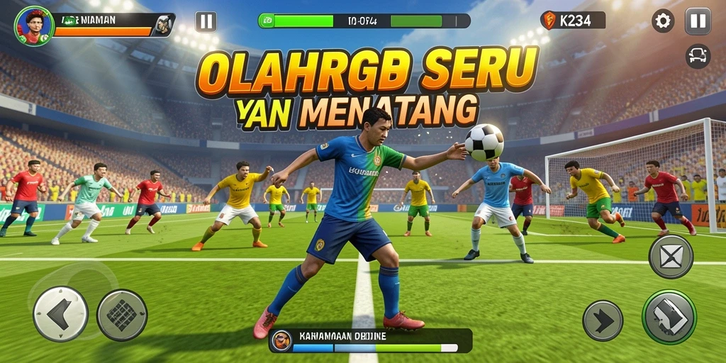 Tampilan layar permainan K234 menampilkan aksi olahraga yang mendebarkan.
