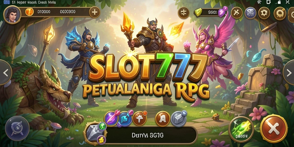 Tangkapan layar gameplay SLOT777 yang menampilkan aksi pertempuran RPG.